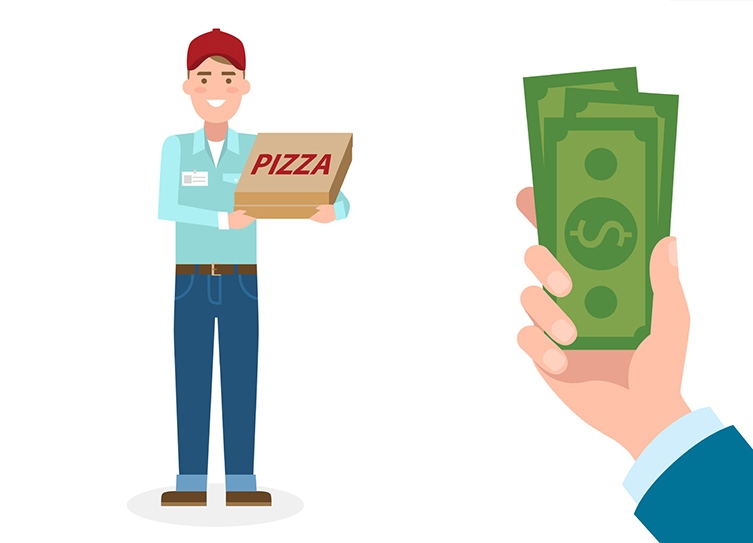 Pizza, cash or compliment?