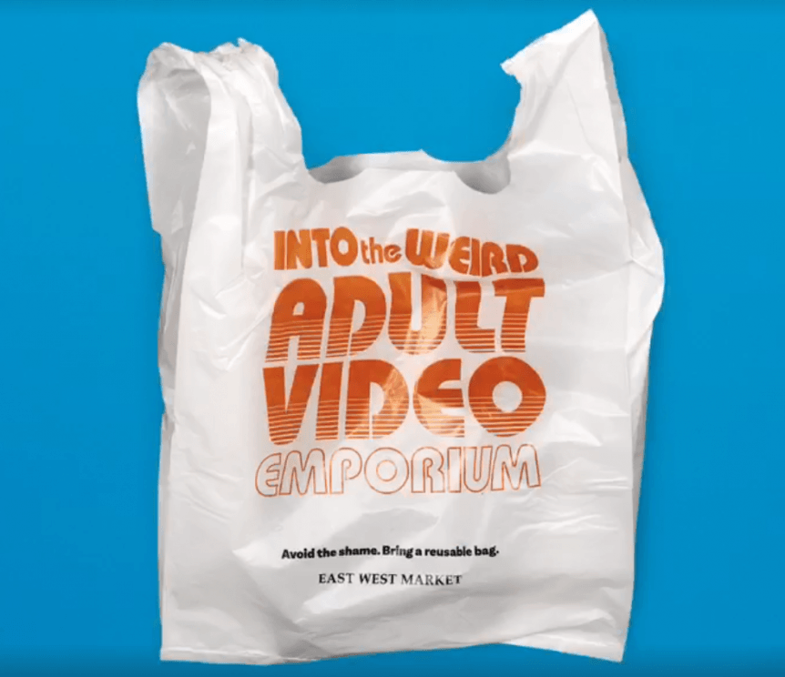 Cause marketing campaign on a plastic bag